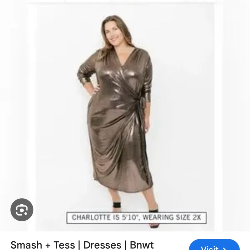 Smash + Tess Gold Celebration Long Sleeve Dress